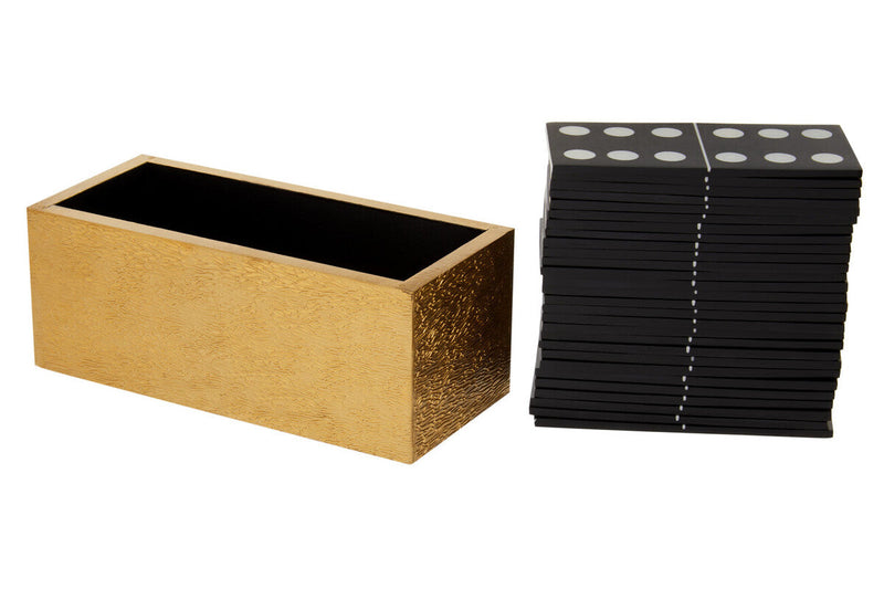Gold Domino Set with Black Dominoes | Churchill Games