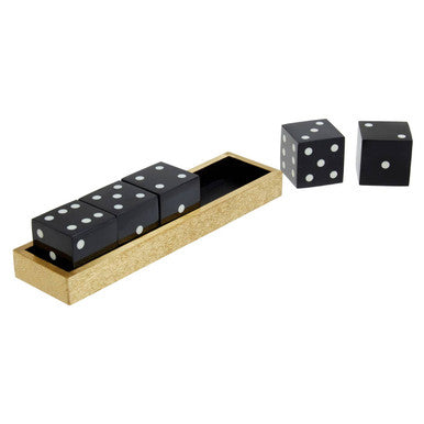 Gold Dice Set with 5 Black Dice | Churchill Games