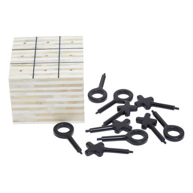 Cream and Black Bone Noughts & Crosses | Churchill Games