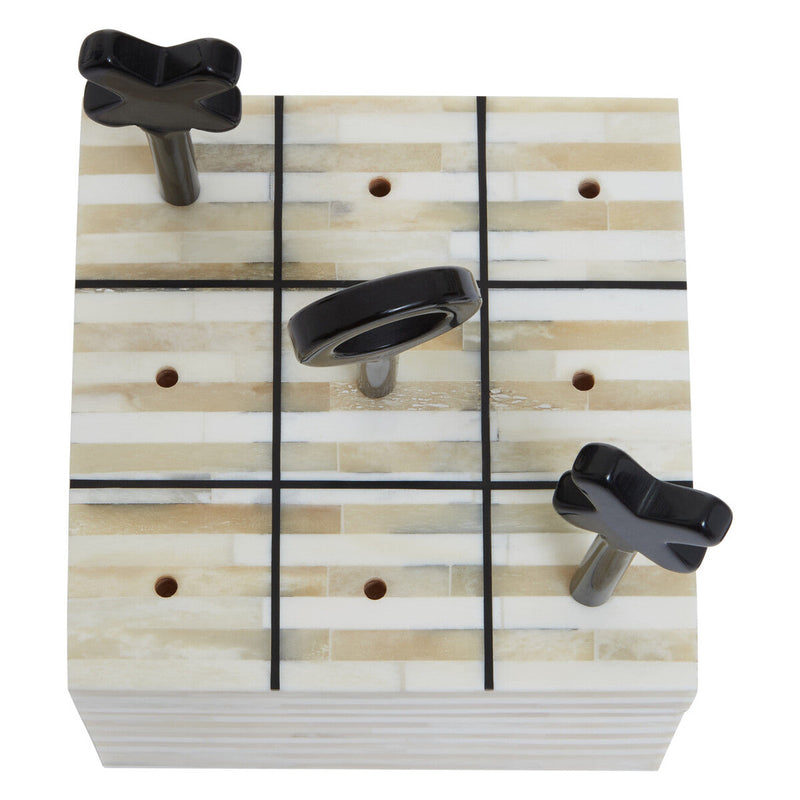 Cream and Black Bone Noughts & Crosses | Churchill Games