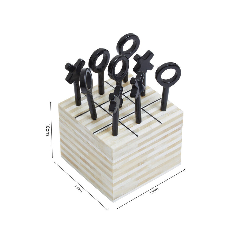 Cream and Black Bone Noughts & Crosses | Churchill Games