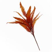 55cm Artificial Autumn Orange Fern Bush Plant - InStock