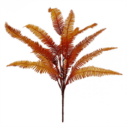 55cm Artificial Autumn Orange Fern Bush Plant - InStock