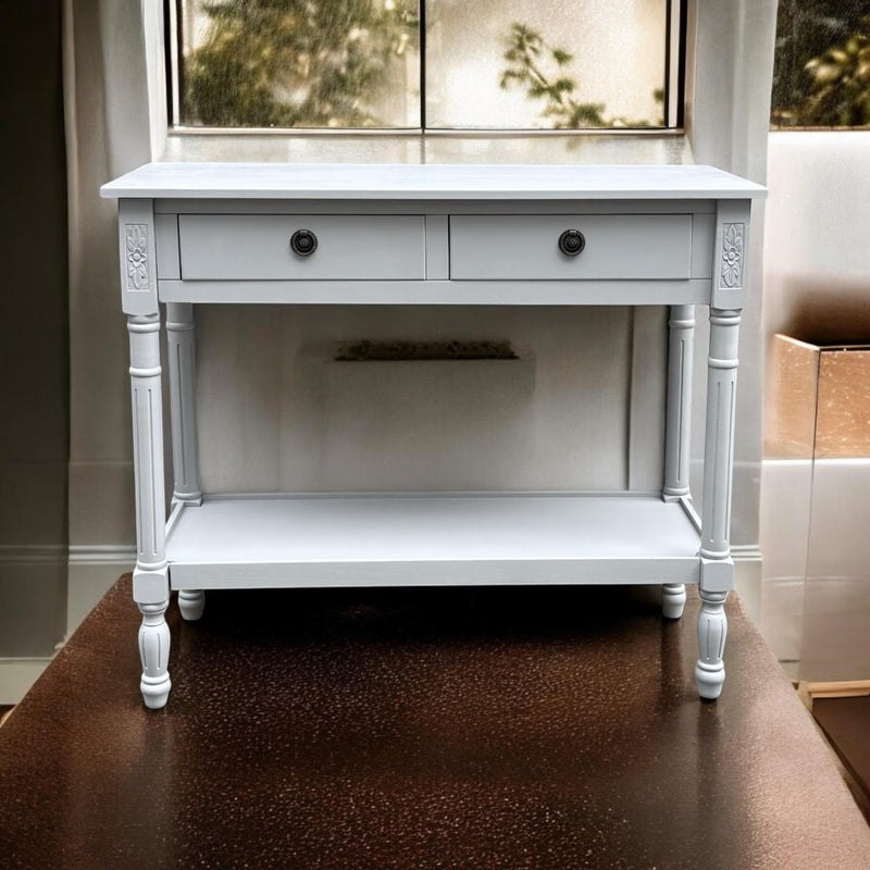90CM 2 DRAWER SIDE TABLE