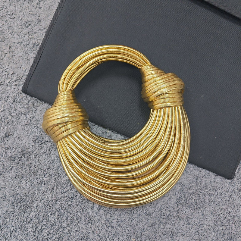 Instafamous Metal Noodles Underarm Bag Fashion Shiny Surface