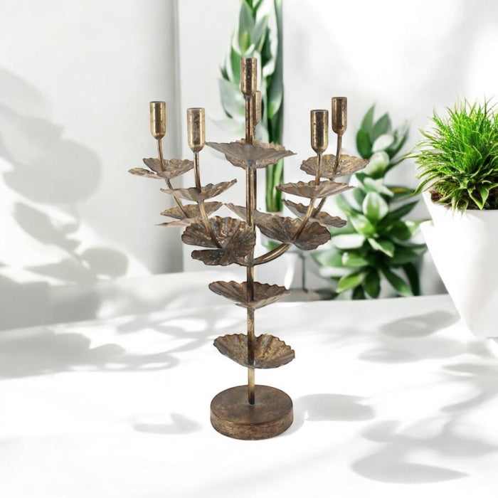 57CM GOLD METAL CANDLE HOLDER