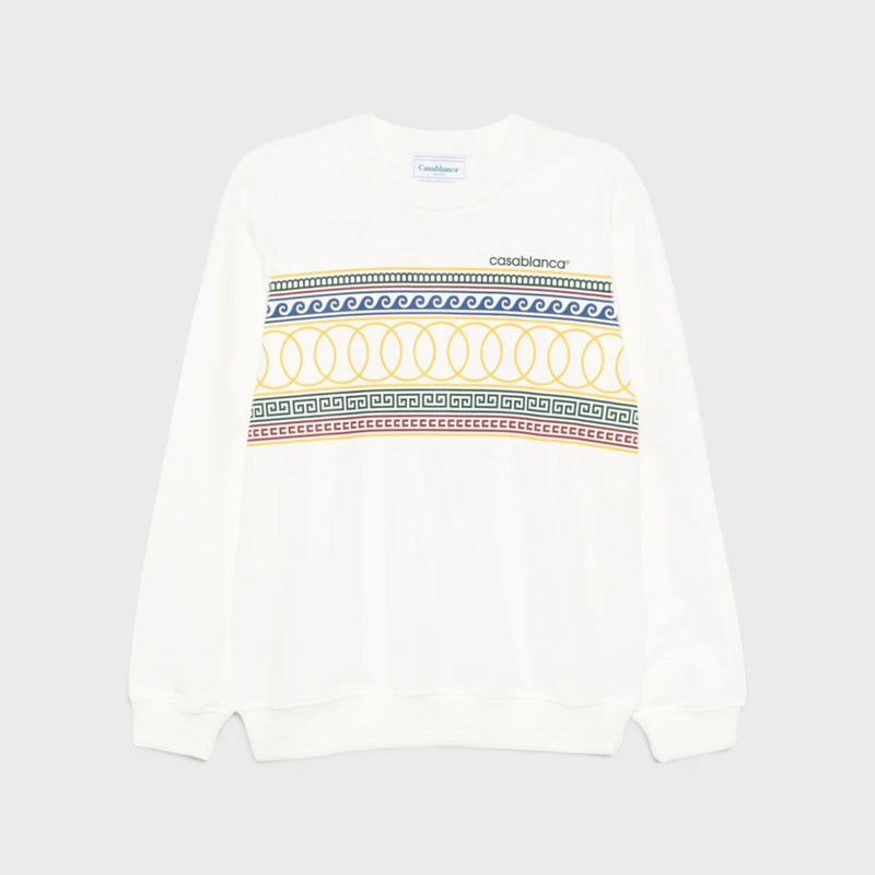 Les Anneaux Olympic Rings Screen Print Sweatshirt White