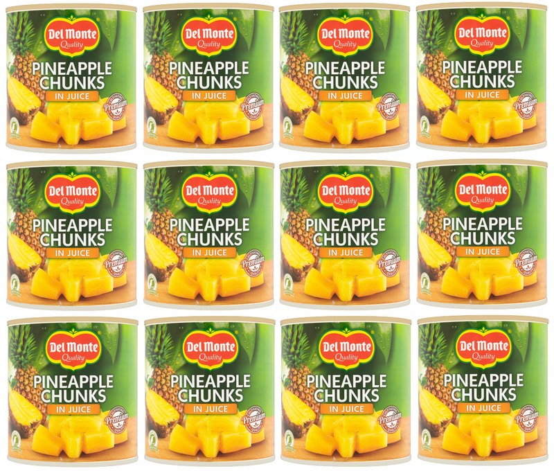 12 x Del Monte Pineapple Chunks In Juice 430G