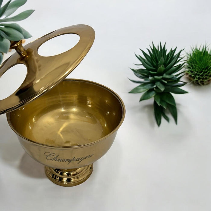 36cm GOLD 4 BOTTLE CHAMPAGNE BUCKET