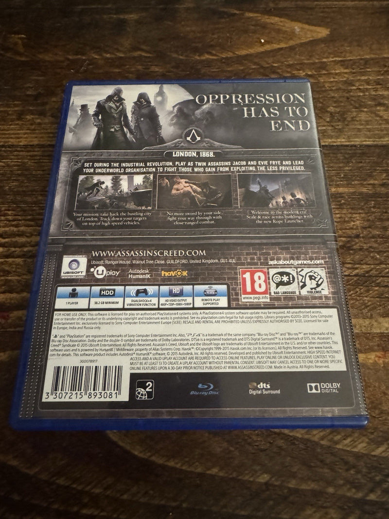🎮 Sony PlayStation 4 Assassin's Creed: Syndicate Game 🥷