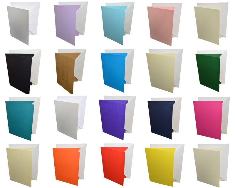 A5 Coloured Greeting Card Blanks & Envelopes – Choose Colour & Quantity