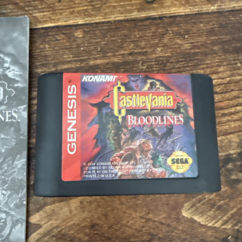 Castlevania: Bloodlines (Sega Genesis, 1994) Cardboard Authentic COMPLETE