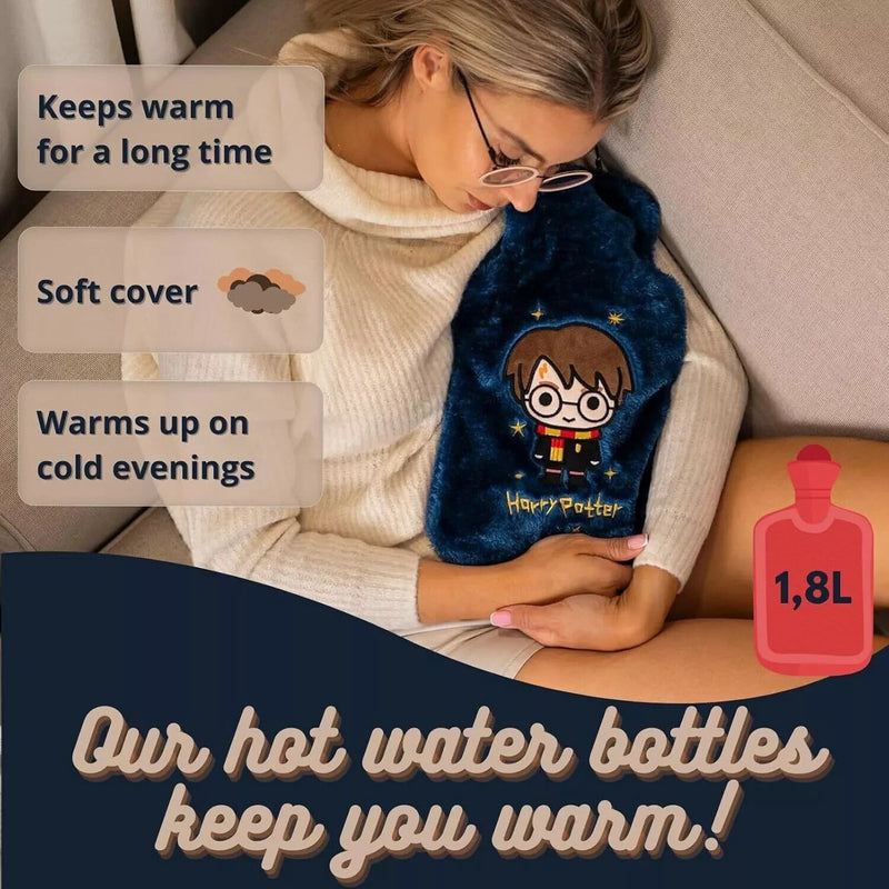 Wizarding World Harry Potter Hot Water Bottle Heating Pad 1.8L - Dark Blue
