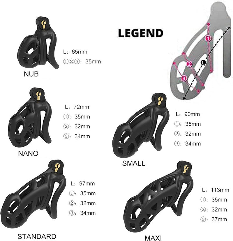 FYJENNICC Cobra 2.0 Male Chastity Device 4 Curved Arc Rings Black Various Sizes