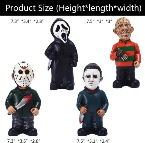 SINSEN Horror Movie Garden Gnomes Nightmares Scream Statue Gift UK