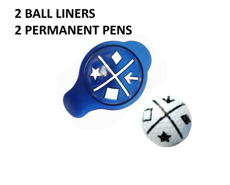 Golf Ball Alignment Tool Set with 2 Markers for Straight Lines
