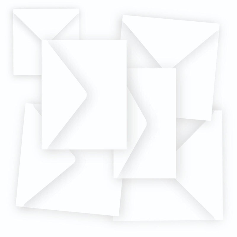 Envelopes White Gummed Diamond Flap Small Large Cards Wedding Invitations 100gsm