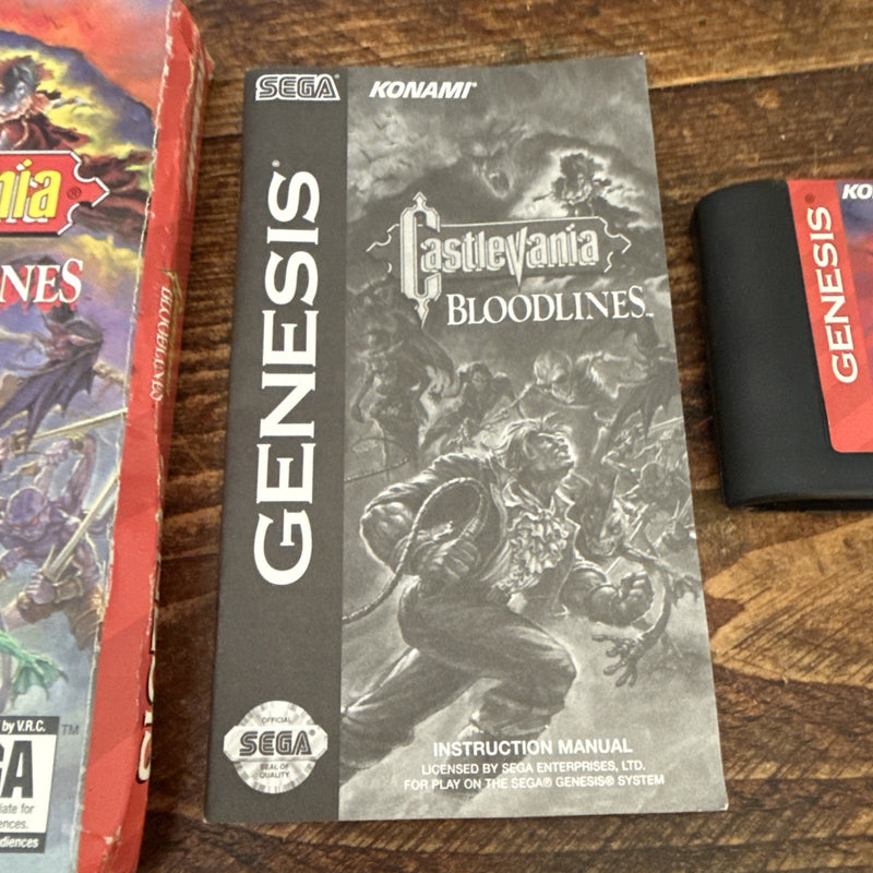 Castlevania: Bloodlines (Sega Genesis, 1994) Cardboard Authentic COMPLETE