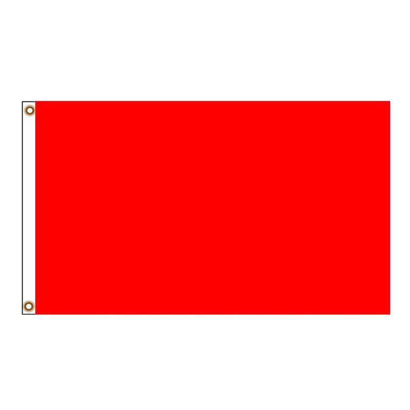 Plain Colour Polyester Flags Red Blue Green Orange Black 5ft x 3ft.