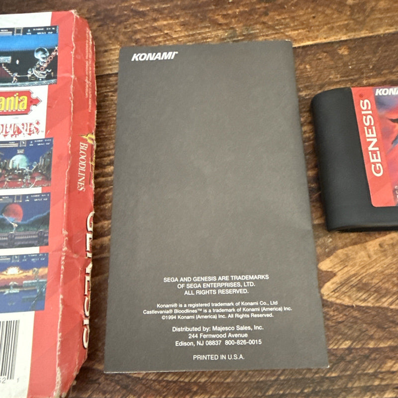 Castlevania: Bloodlines (Sega Genesis, 1994) Cardboard Authentic COMPLETE