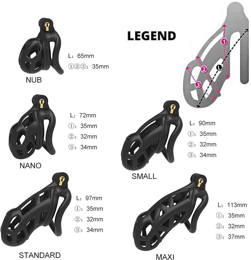 FYJENNICC Cobra 2.0 Male Chastity Device 4 Curved Arc Rings Black Various Sizes