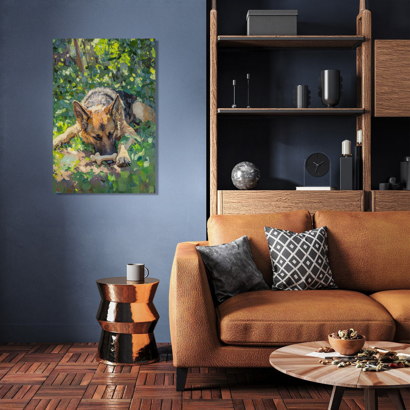 German Shepherd's Garden Canvas