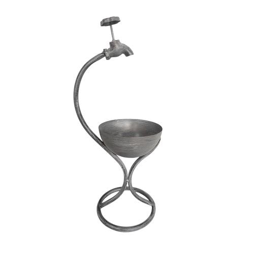 57CM GREY METAL GARDEN PLANTER - InStock