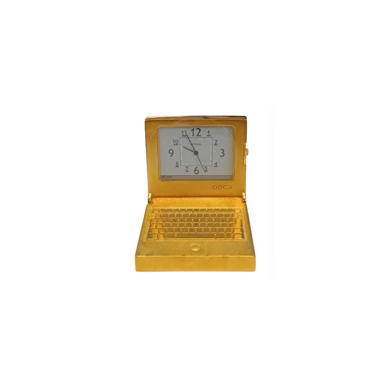 Miniature Clock PC Laptop Computer Goldtone Plated Solid Brass IMP1001G - CLEARANCE NEEDS RE-BATTERY