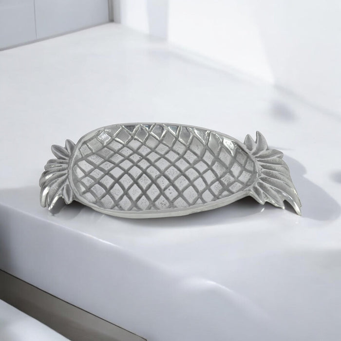 33CM NICKEL PLATED PINEAPPLE SERVING TRAY
