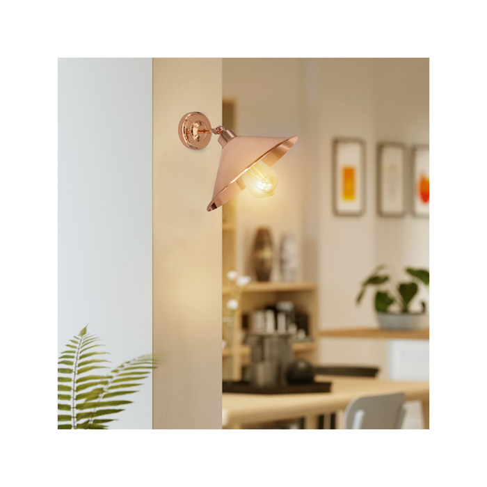 Rose Gold Retro Wall light Sturdy Metal Lamp Finish E27 lamp