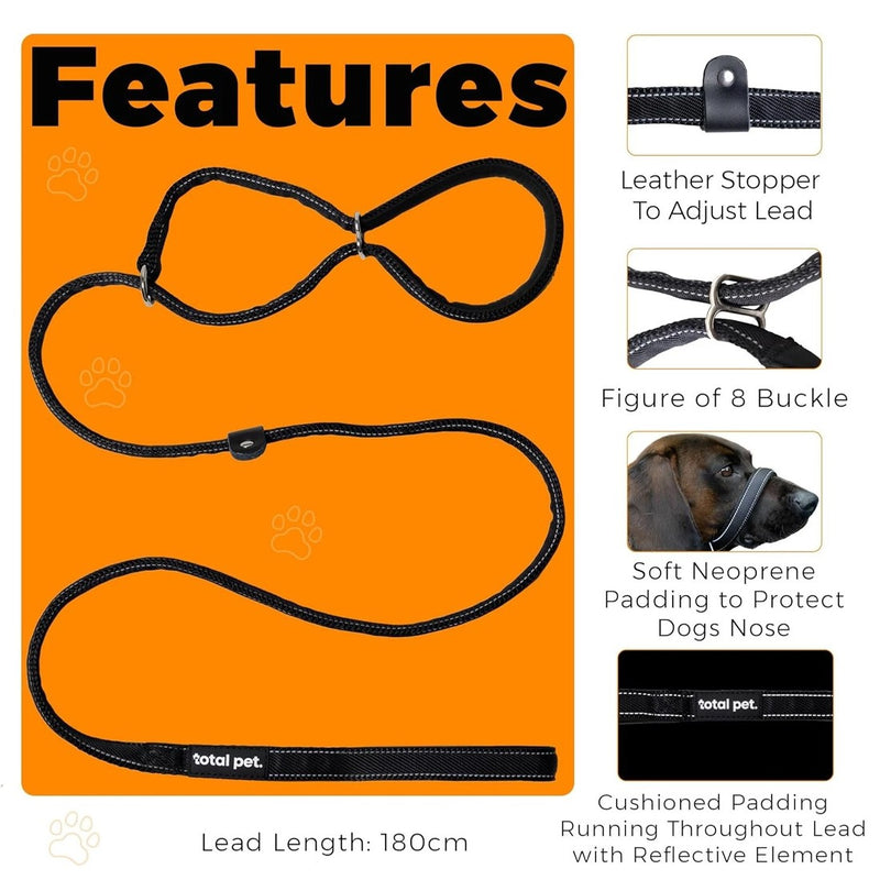 Integrated Anti-Bite Muzzle & Leash for Dogs / Dog Lead + Waste Bag Dispenser