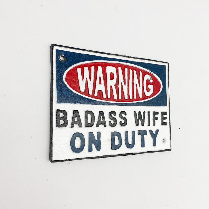 28CM CAST IRON WARNING PLAQUE
