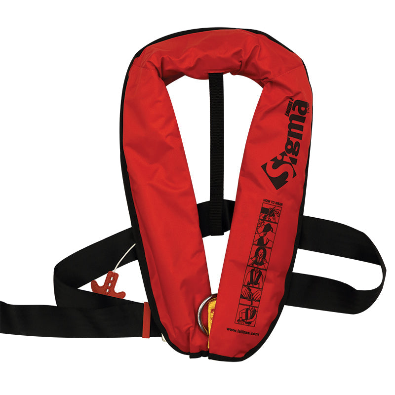 Lalizas Sigma Auto 170N Inflatable Lifejacket with ISO Harness Red