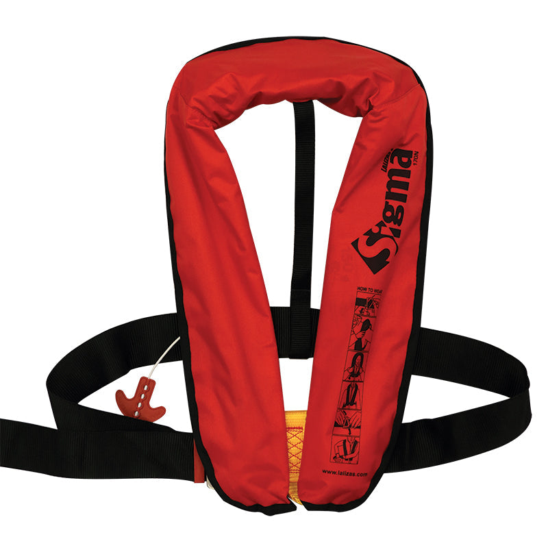 Lalizas Sigma Auto 170N Inflatable Lifejacket with ISO Harness Red