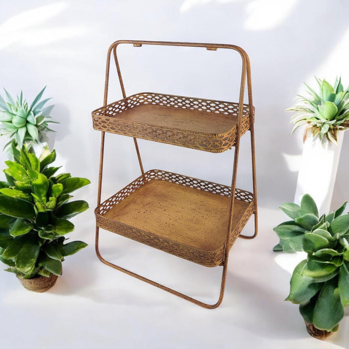 59CM RUSTY METAL DISPLAY SHELF