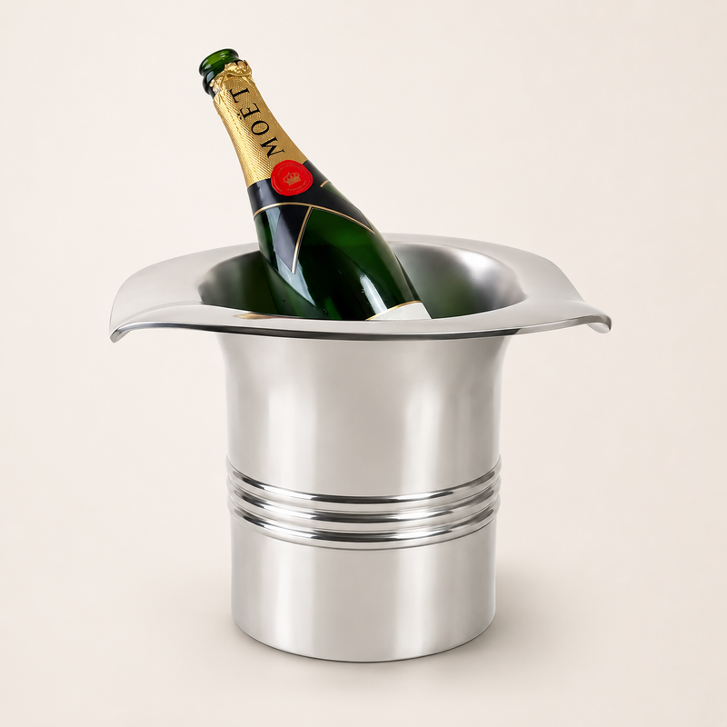 Top Hat XL ~ Solid Cast Champagne Ice Bucket - Wine Cooler Bath