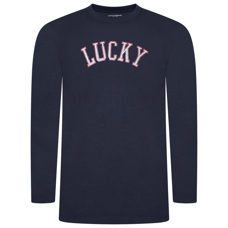 Lucky Brand Crew Neck & Closed Hem Flannel Pant Pyjama Set