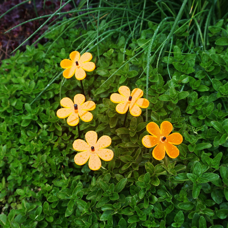 Small Garden Décor Ornaments Set of 5 Daisy