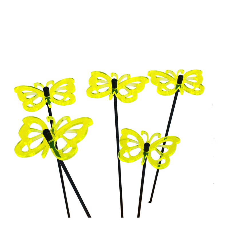 Garden Décor Ornaments Set of 5 'Comma Butterflies'