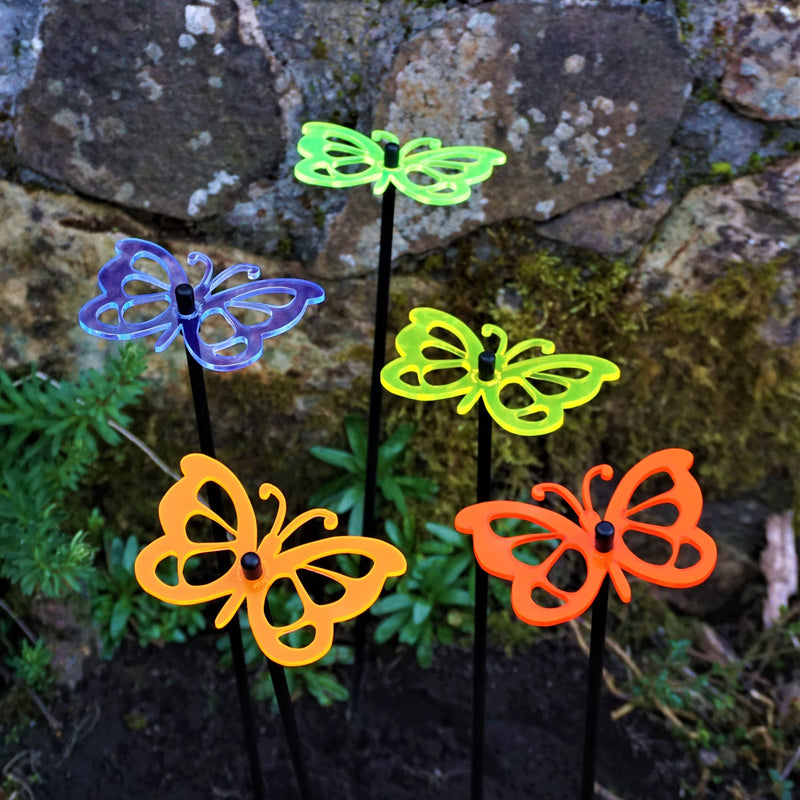 Garden Décor Ornaments Set of 5 'Comma Butterflies'