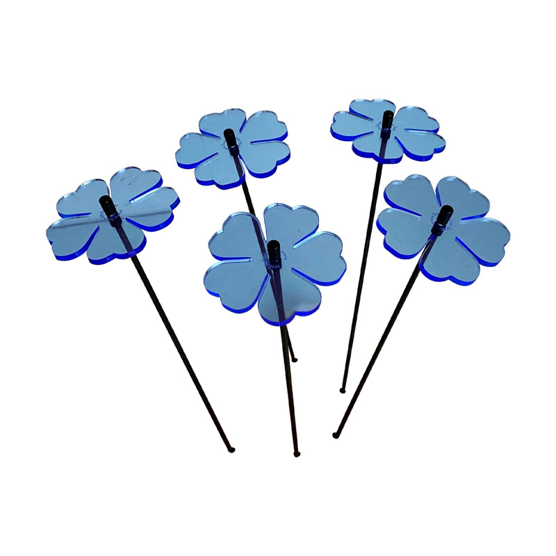 Small Garden Décor Ornaments Set of 5 'Double Blossom'