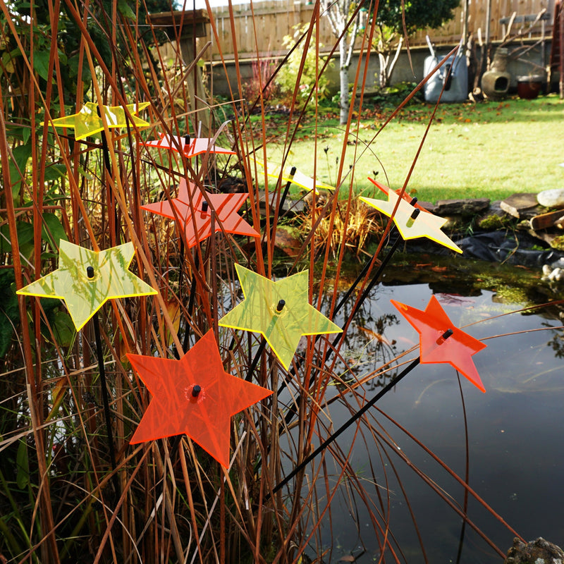 Large Garden Décor Ornaments Set of 5 'Shining Stars'