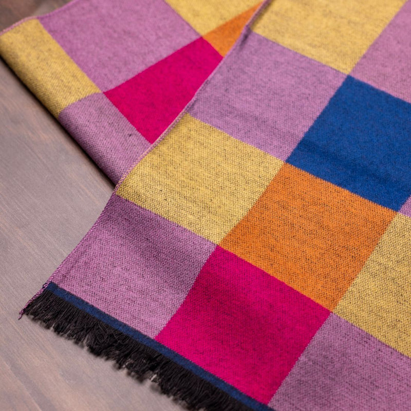Bright Check Bamboo Scarf