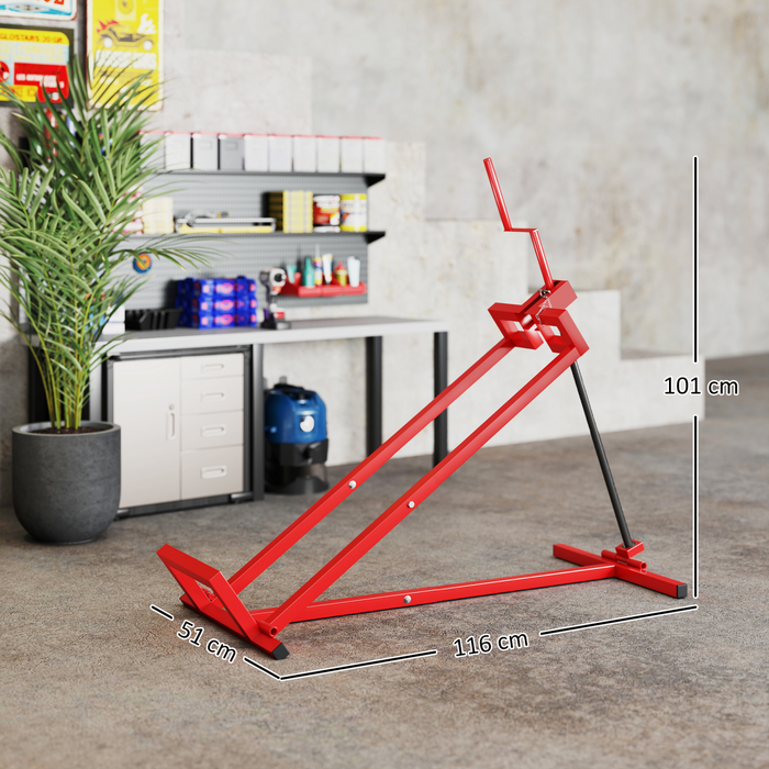 HOMCOM Foldable Ride On Lawn Mower Lift, 400 kg Telescopic Maintenance Jack