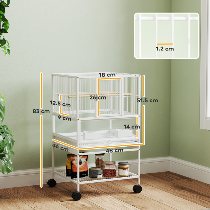 Bird Cage Starter Kit with Detachable Rolling Stand