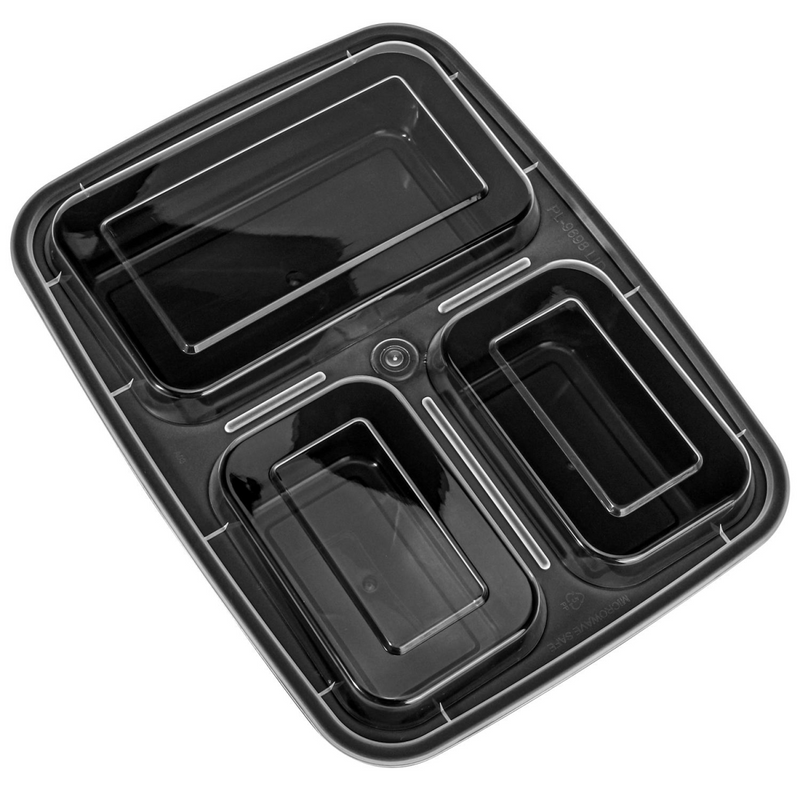 VINSANI 10pk 3 COMPARTMENTS MEAL PREP CONTAINERS 1010425 X 3