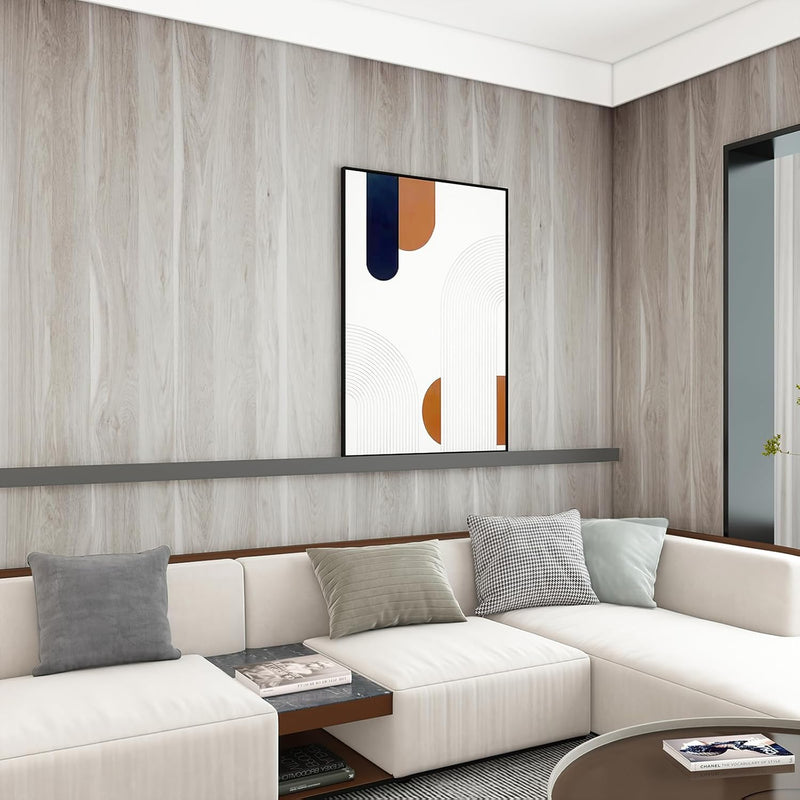 Peel and Stick Wallpaper Grey Wood Grain 31.5x100in 80x254cm Waterproof TOTIO