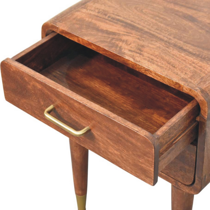 Artisan Furniture Solid Wood Astor 2-Drawer Nightstand, Brown