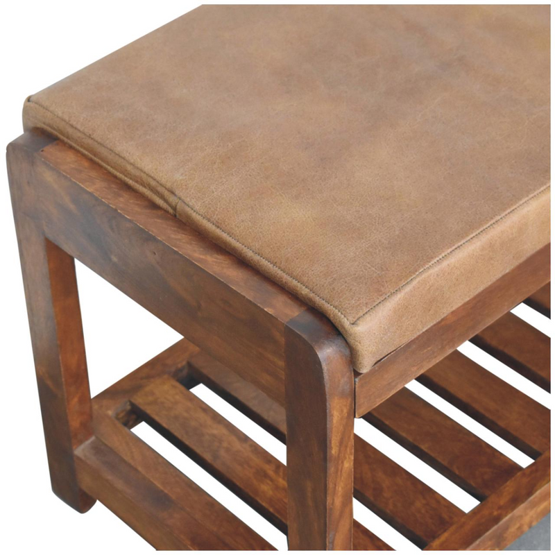 Artisan Furniture Solid Wood Buffalo Slatted Hallway Bench