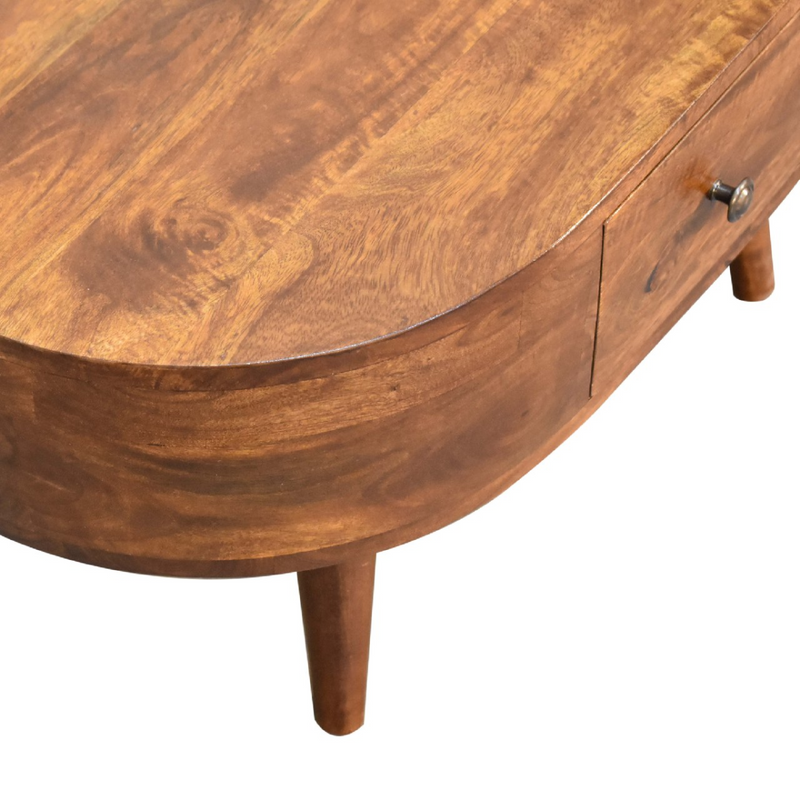Artisan Furniture Solid Wood Mini Chestnut Rounded Coffee Table